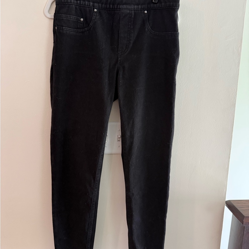 SPANX Black Jean Leggings with Signature Red Tag